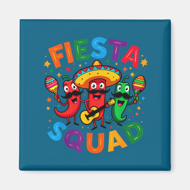 Íman Pimentões engraçados fiesta squad cinco de mayo (Frente)
