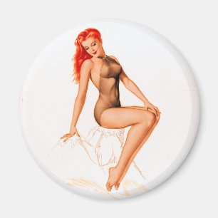 Íman Pin do Redhead do art deco acima