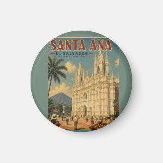Íman Pin  Santa Ana, El Salvador  Retro poster