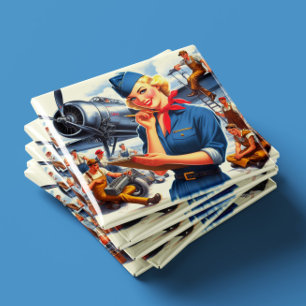 Íman Pin-up de Avião Antigo