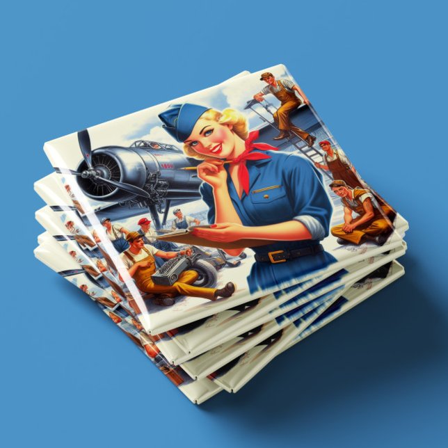 Íman Pin-up de Avião Antigo (Criador carregado)