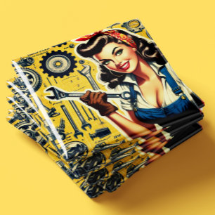 Íman Pin-up de Mecânico Vintage