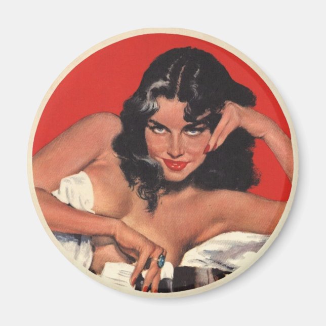 Íman Pin Up Girl Refrigerator Magnet (Frente)
