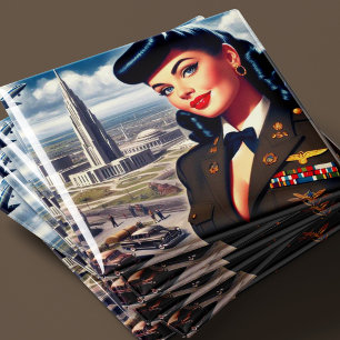 Íman Pin-up Militar Fofo
