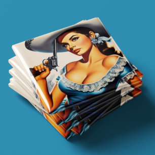 Íman Pin-up Retro do Velho Oeste