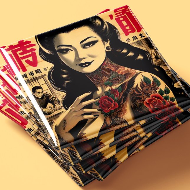 Íman Pin-up Tatuada Japonesa (Criador carregado)