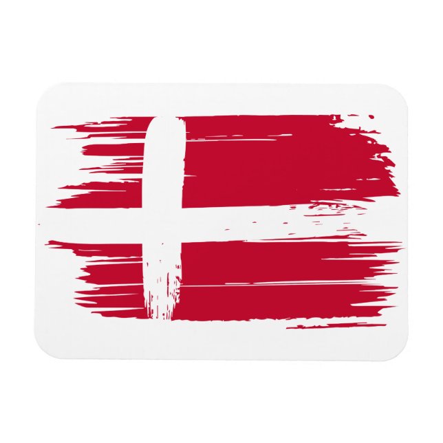 Íman Pincelada da Bandeira da Dinamarca (Horizontal)
