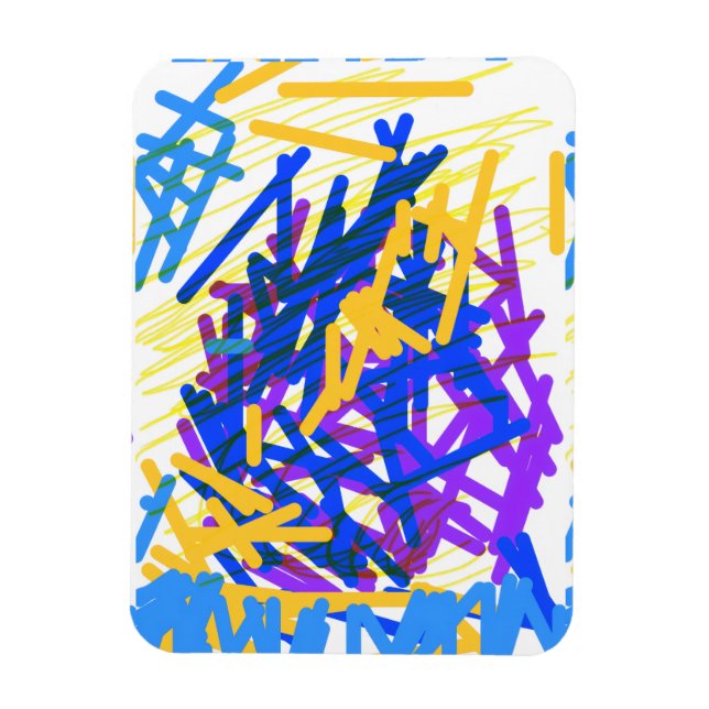 Íman Pincelada de Tinta Festiva Abstrata Moderna (Vertical)