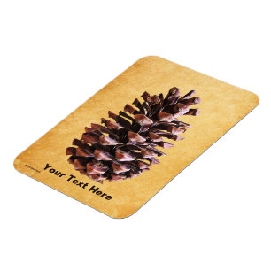 Íman Pine Cone Em Papel Vintage