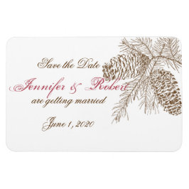 Íman Pine Cone Nature Wedding Salvar Data
