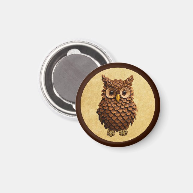 Íman Pine Cone Owl (Front/Back)