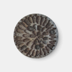 Íman Pine Cones Mandala Pequeno, 3,2 Cm De Magneta Redo