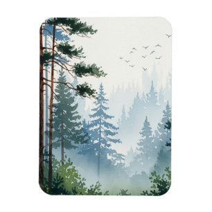 Íman Pine Forest Watercolor
