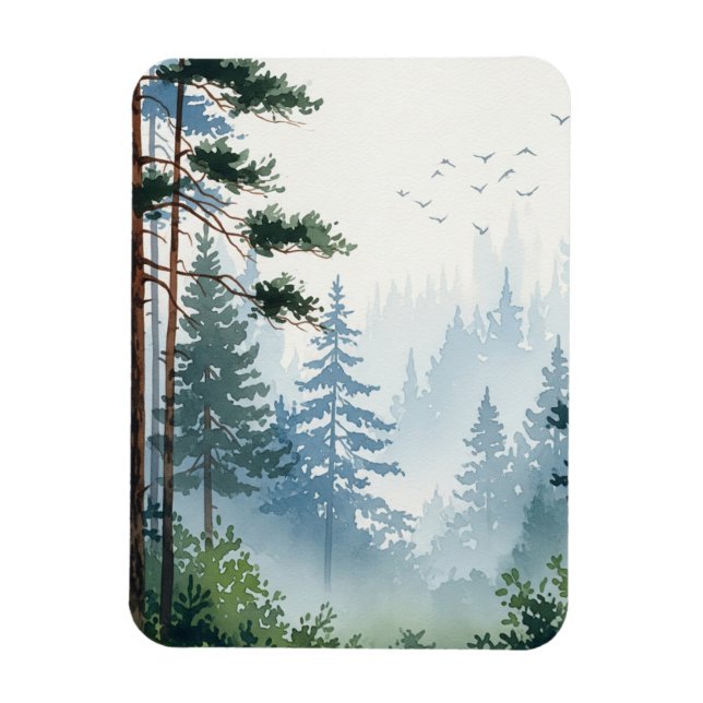 Íman Pine Forest Watercolor (Vertical)