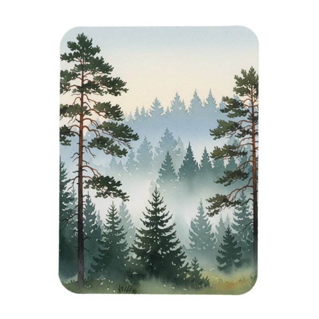 Íman Pine Forest Watercolor (Vertical)