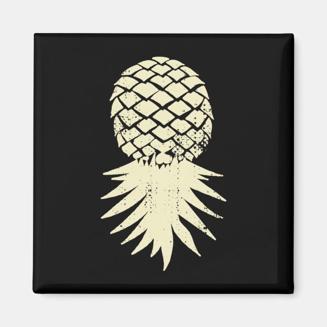 Íman Pineapple invertido masculino sutil férias engraça (Frente)