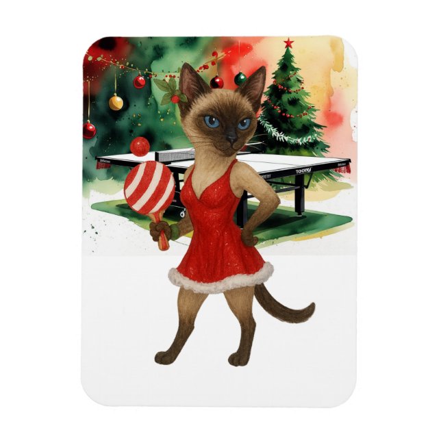 Íman Ping Pong Christmas themed for Cat Lovers (Vertical)