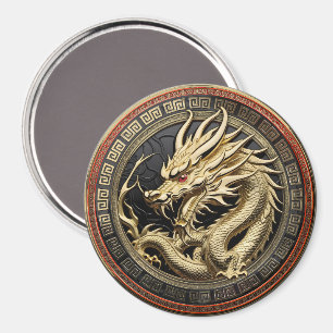 Íman Pingente de Dragão Oriental Sagrado Dourado