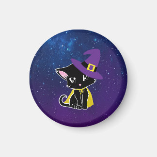Íman Pingente de Gato Preto Fofo Feiticeiro Sob as Estr