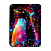 pinguim abstrato com cores brilhantes