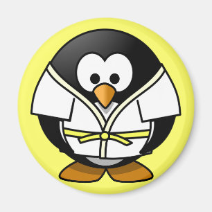 Íman Pinguim animado pequeno bonito do judo