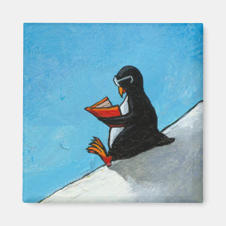 Íman Pinguim arte divertida pássaro bonitinho em óculos