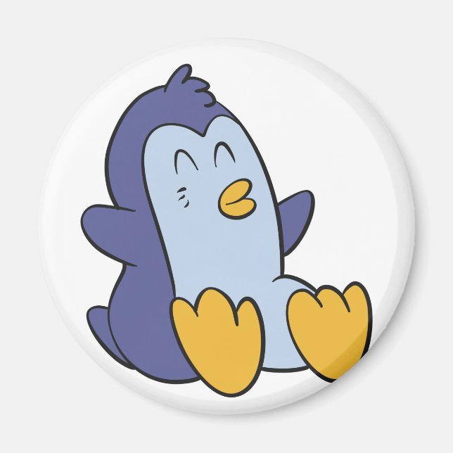Íman Pinguim bebê feliz | escolher cor de fundo (Frente)