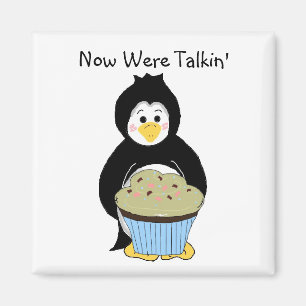 Íman Pinguim com cupcake