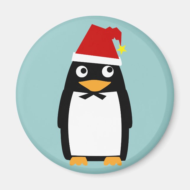 Íman Pinguim com Santa Hat (Frente)