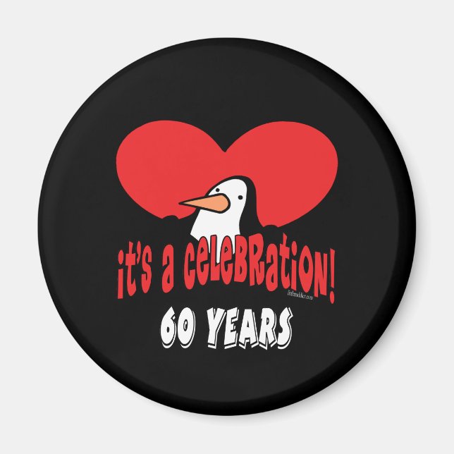 Íman Pinguim de Celebração de 60 Anos (Frente)