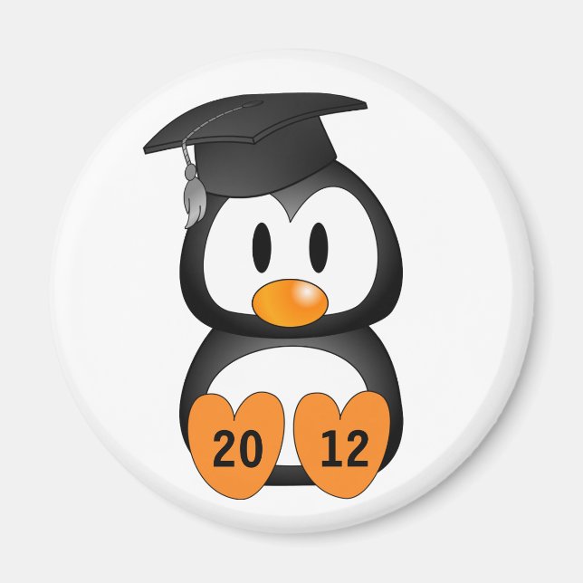 Íman Pinguim de Graduação Personalizável (Frente)