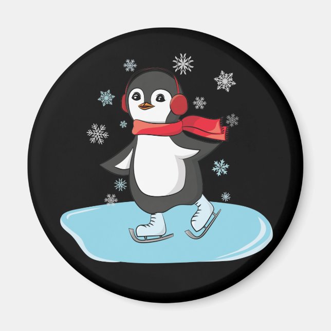 Íman Pinguim De Ice Skating (Frente)