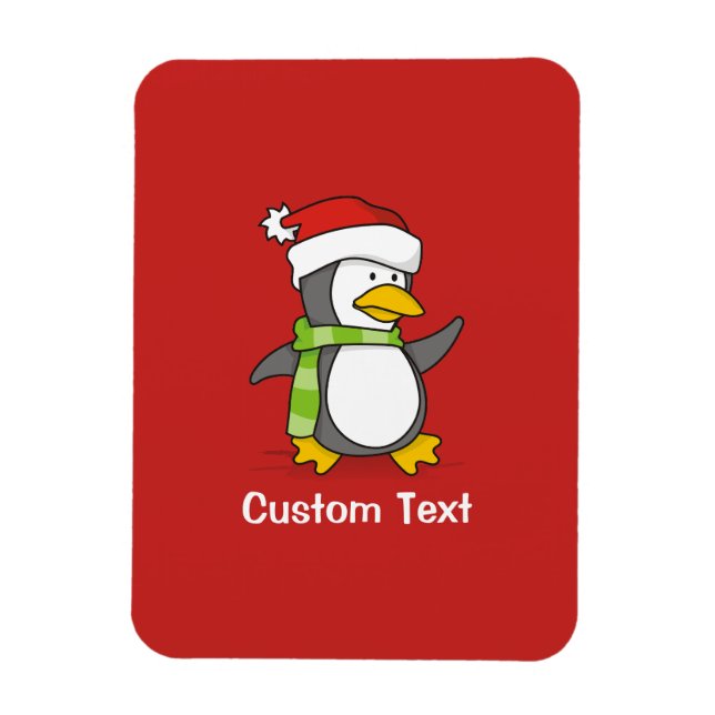 Íman Pinguim de Natal andando na neve (Vertical)