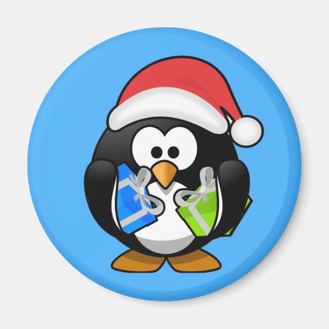 Íman Pinguim de Natal animado e bonito (Frente)