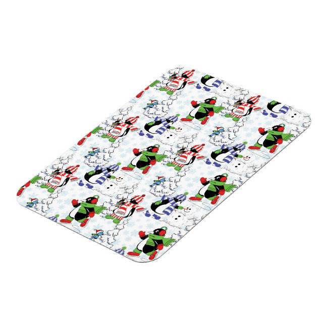 Íman Pinguim de Natal patinando (Left Side)
