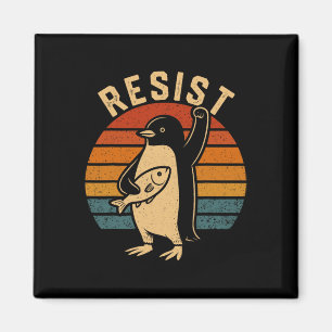 Íman Pinguim Engraçado Resiste Pinguins em Protesto Con