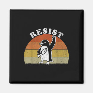 Íman Pinguim Engraçado Resiste Pinguins em Protesto Con