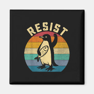 Íman Pinguim Engraçado Resiste Pinguins em Protesto Con