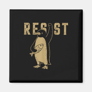 Íman Pinguim Engraçado Resiste Pinguins em Protesto Con