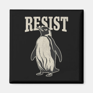 Íman Pinguim Engraçado Resiste Pinguins em Protesto Con