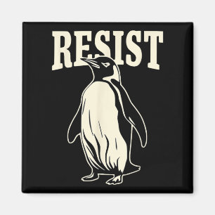 Íman Pinguim Engraçado Resiste Pinguins em Protesto Con