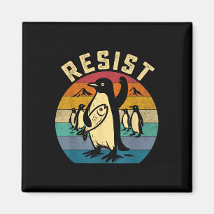 Íman Pinguim Engraçado Resiste Pinguins em Protesto Con