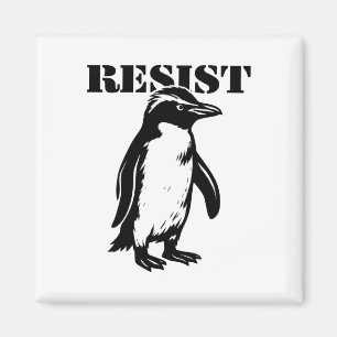 Íman Pinguim engraçado resiste protesto contra tarifas