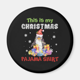 Íman Pinguim Esta É Minha Camisa De Pijama De Natal