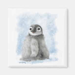 Íman Pinguim Fofo de Desenho Animado na Neve