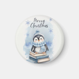Íman Pinguim Natal de Watercolor