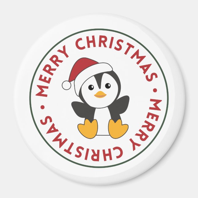 Íman Pinguim Natal Neve Pinguim Animais de inverno Ping (Frente)