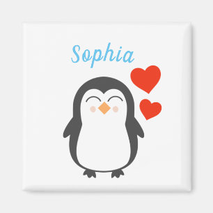 Íman Pinguim Personalizado Bonito 