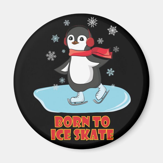 Íman Pinguim Skate De nascer A Gelo (Frente)