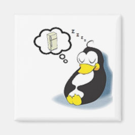 Íman Pinguim sonhando com uma geladeira